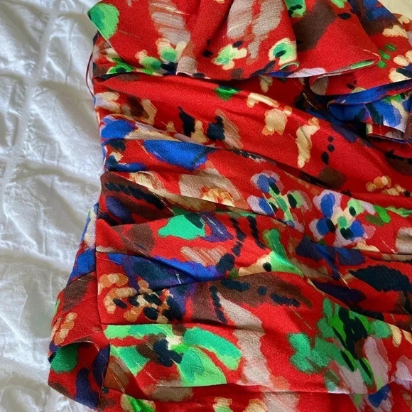 Zara floral printed ruched top - Picture 4 of 14